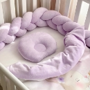Set lenjerie pentru Patut Bebe din 6 piese Iepuras mov (6)